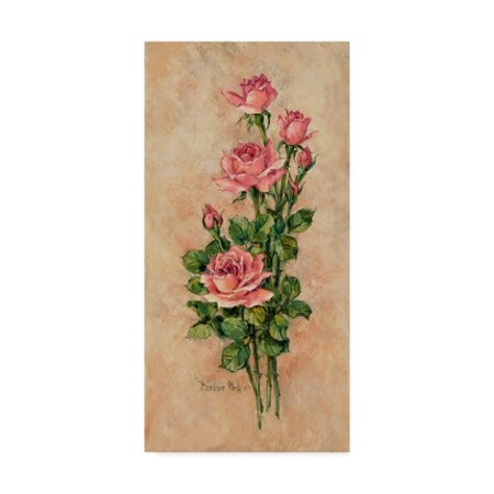Barbara Mock ' Wood Rose' Canvas Art,12x24